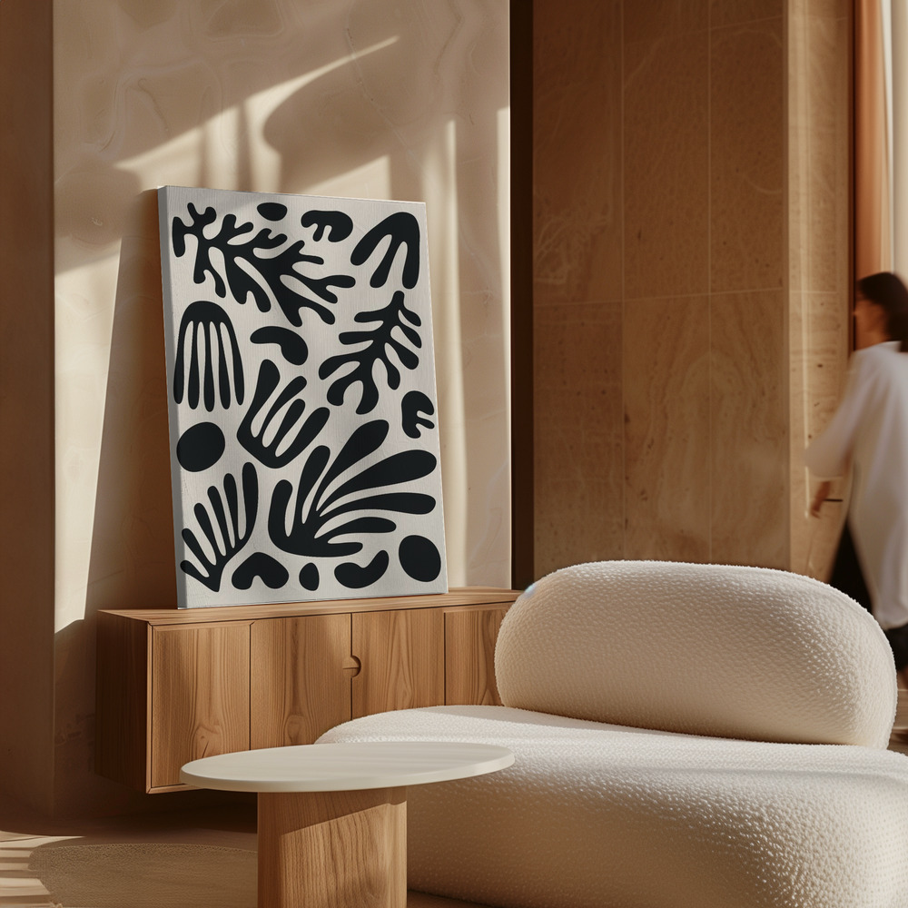 Stampe su tela - Henri Matisse Black Algae Collection #3 sopra il mobile
