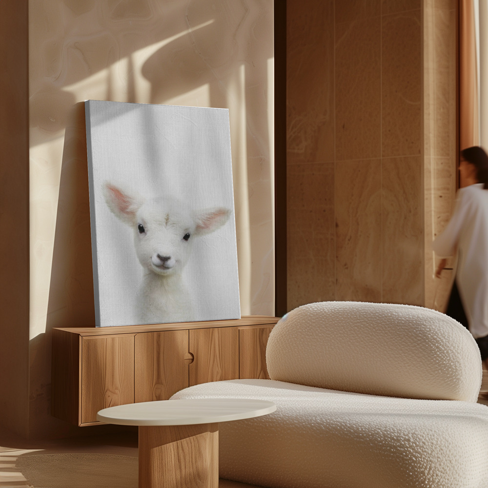 Canvas print - Peekaboo Baby Sheep over cabinet
