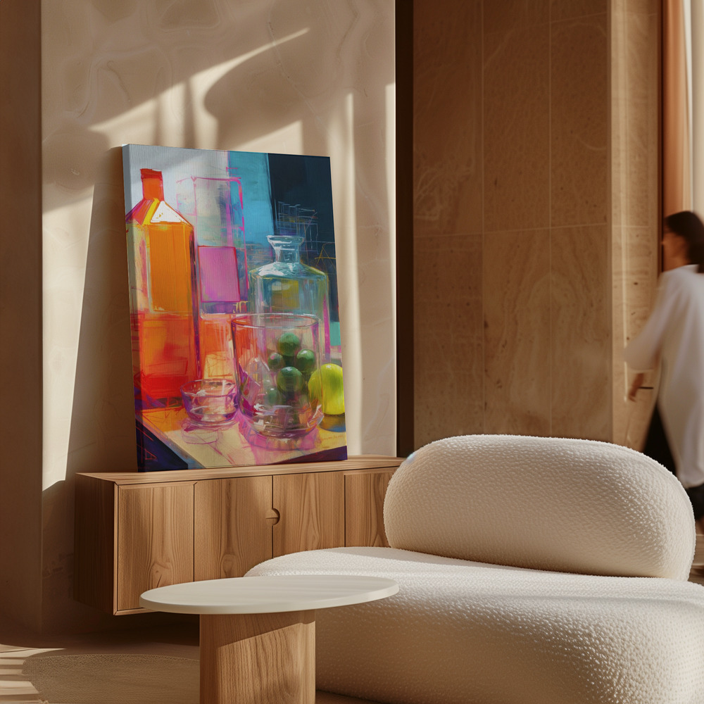 Toile - Neon Still Life No 2 au-dessus de l'armoire