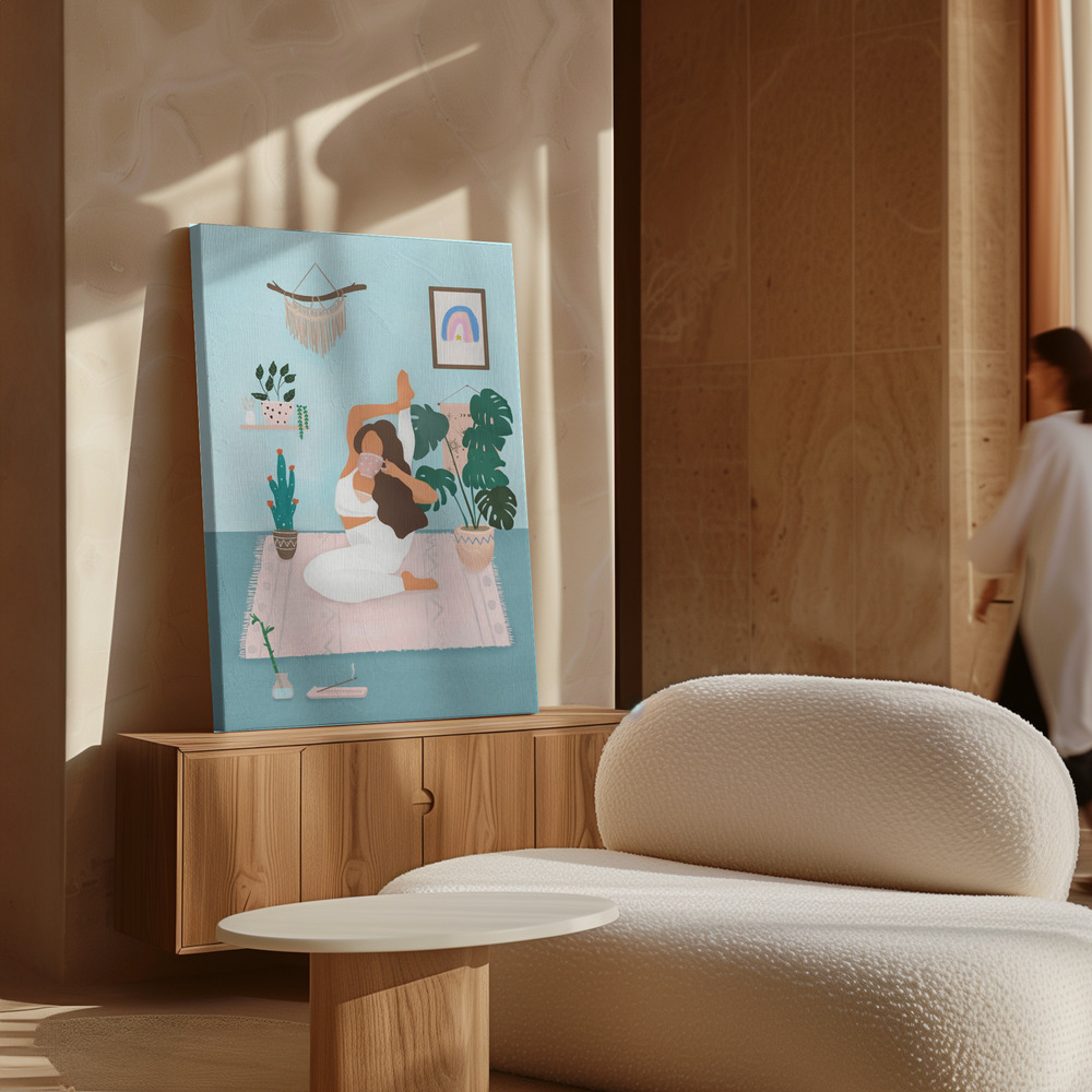 Toile - Yoga Time au-dessus de l'armoire