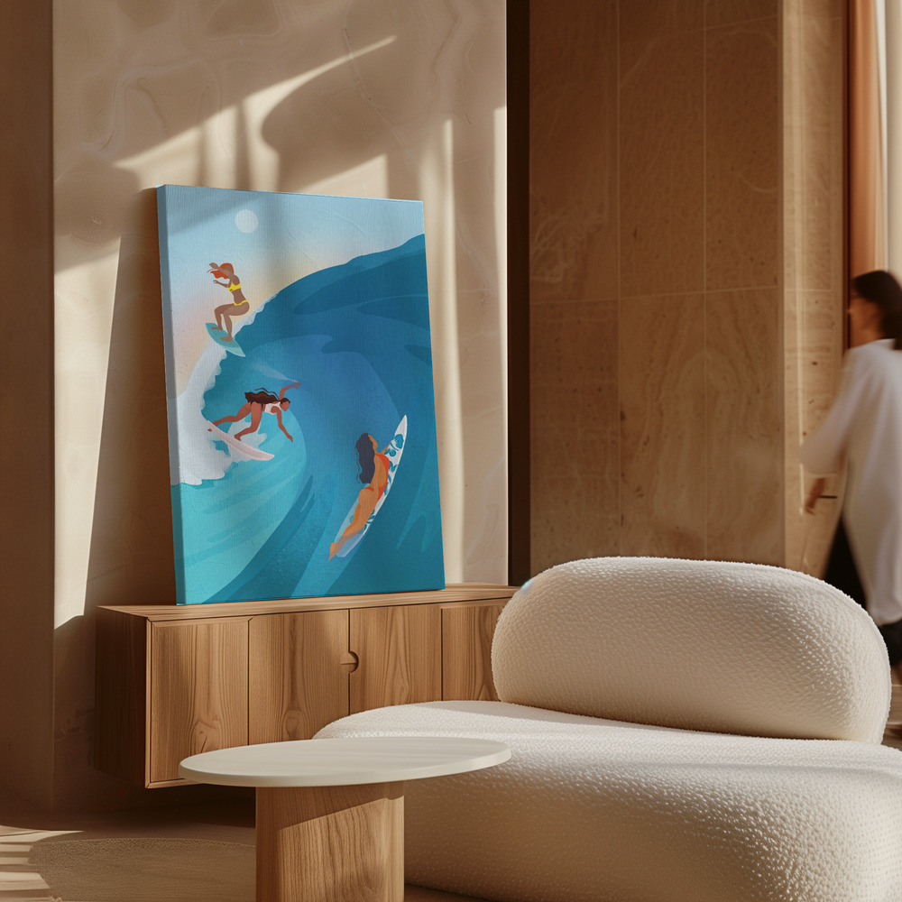 Canvas print - Surfers over cabinet