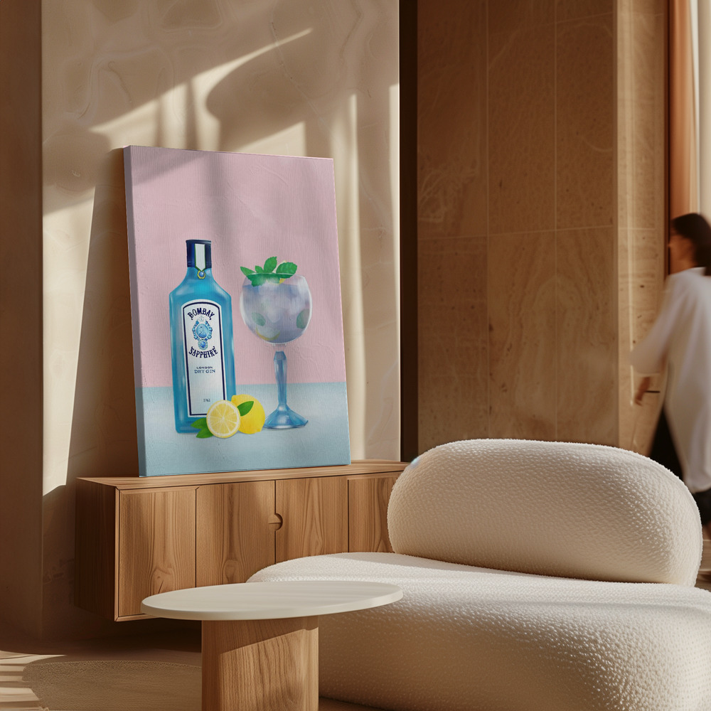 Toile - Gin Cocktail au-dessus de l'armoire