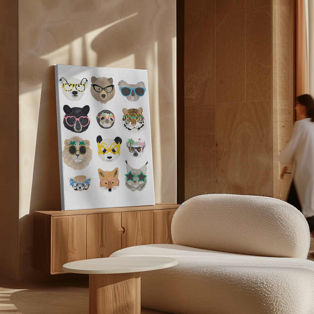 Canvas taulu - Big Cats in glasses print kaapin yläpuolella