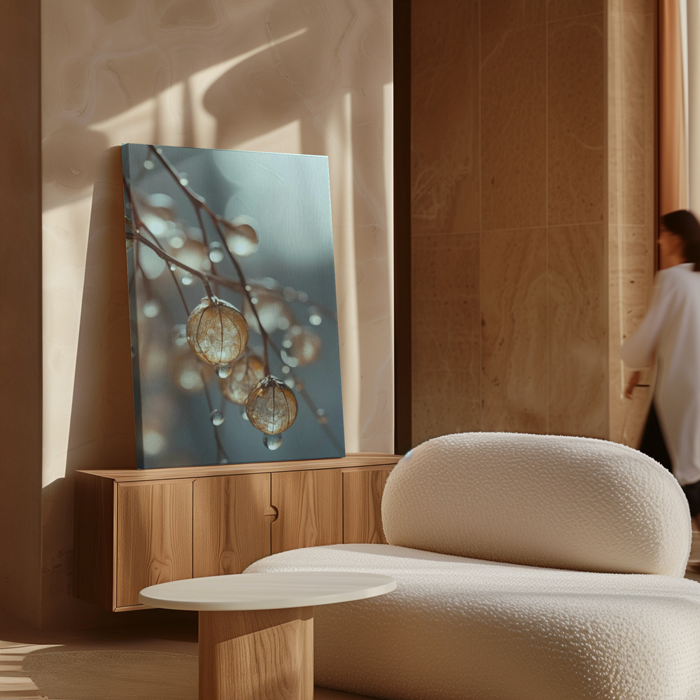 Canvas print - Tiny Glass Berries No 2 over cabinet