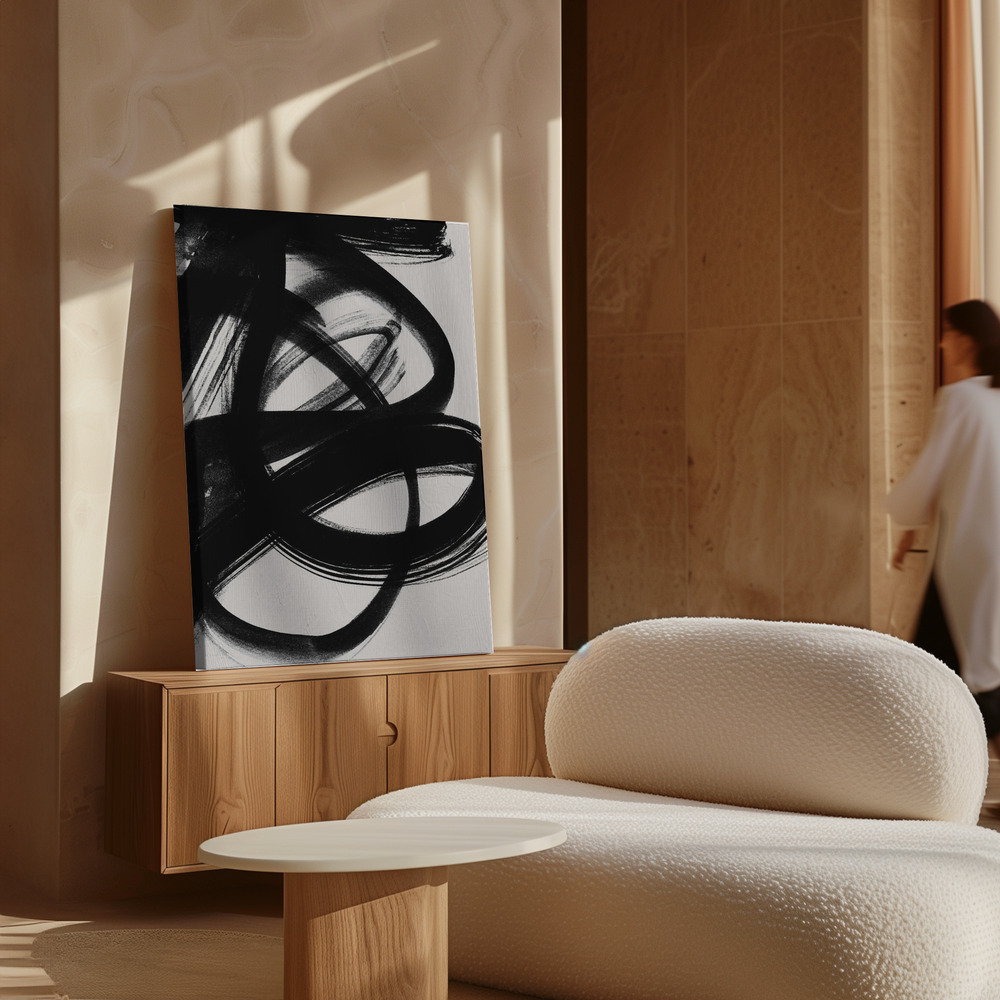 Toile - Abstract Brush Strokes 5 A1 au-dessus de l'armoire