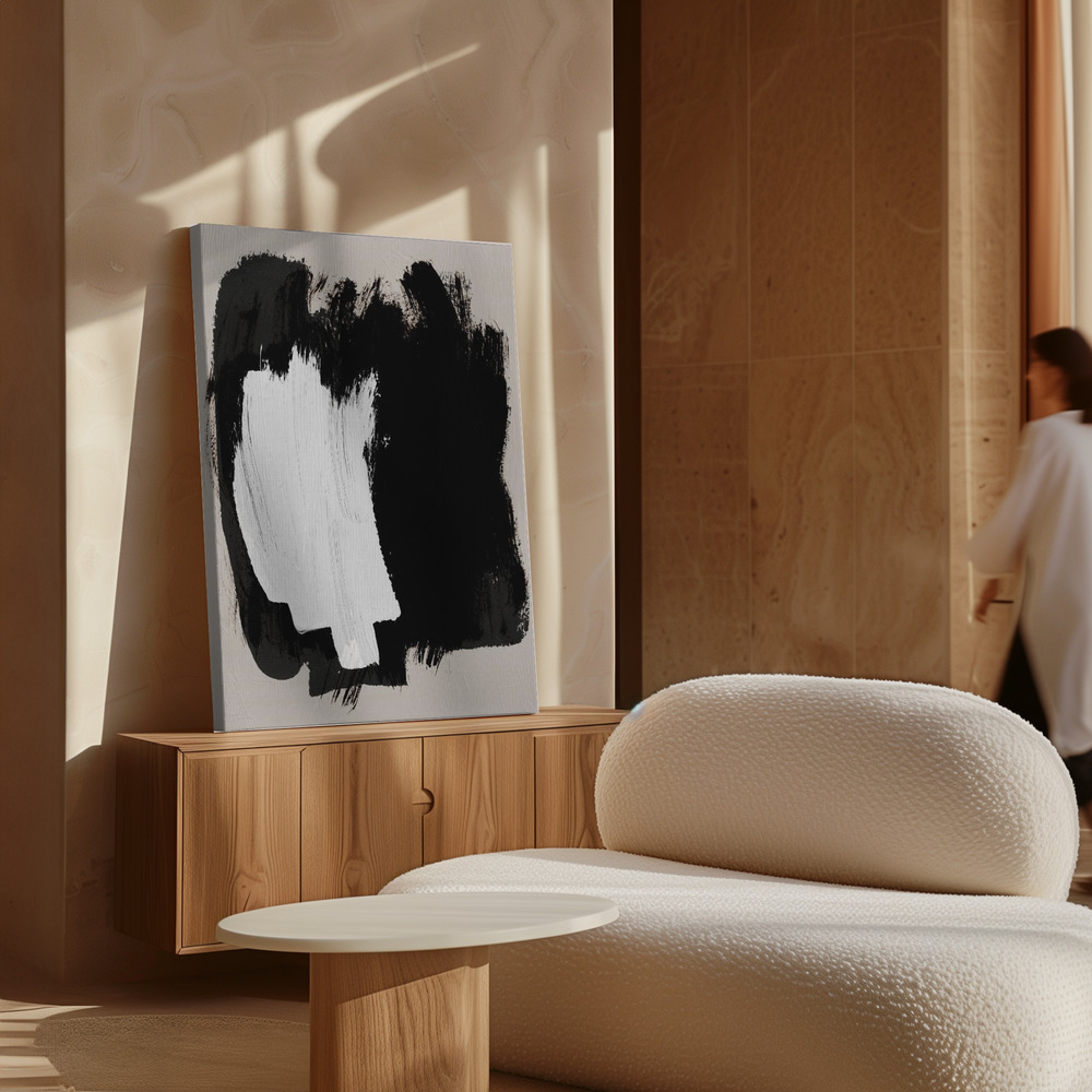 Lærred - Abstract Brush Strokes 16 over skab