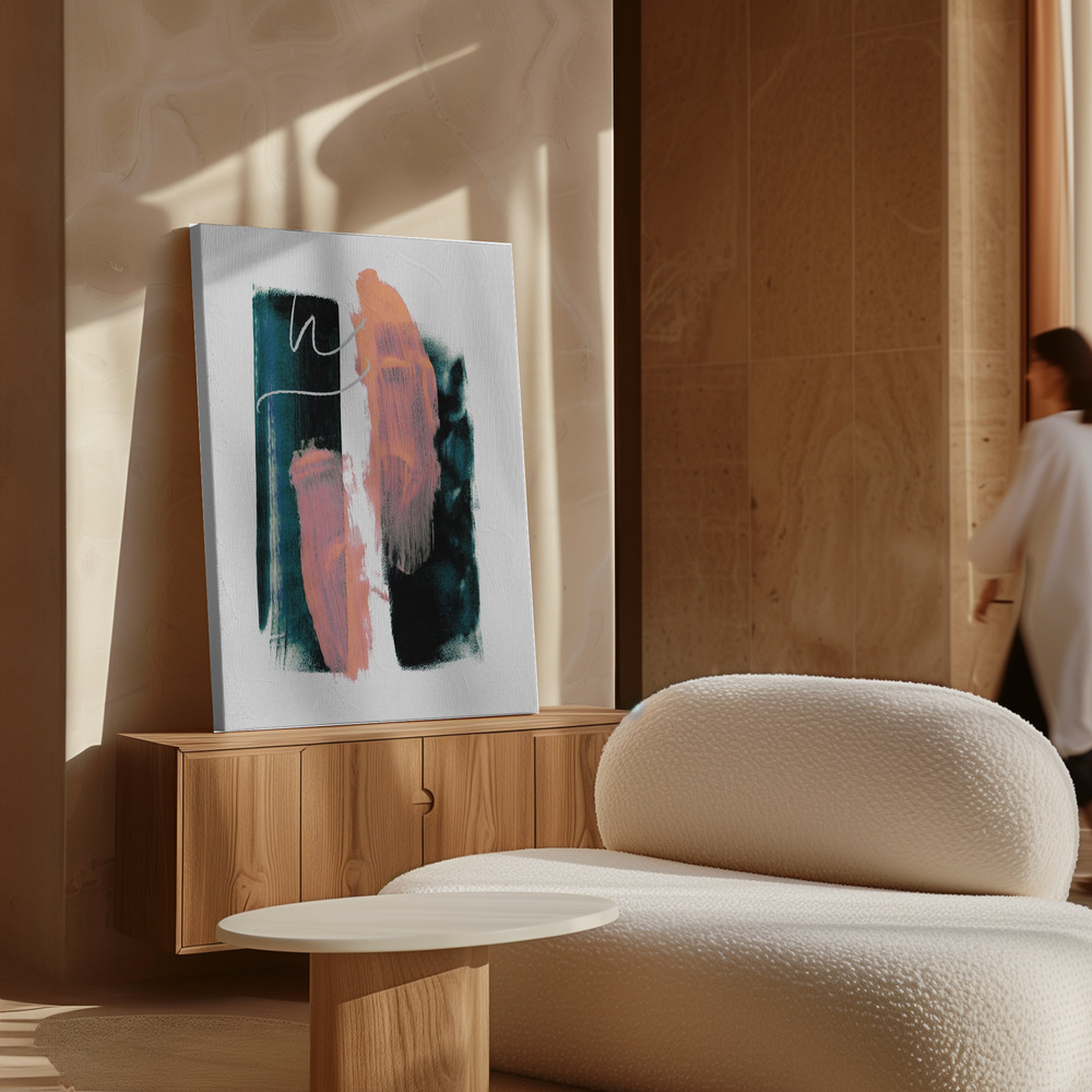 Canvas print - Abstract Brush Strokes 3x A1 over cabinet