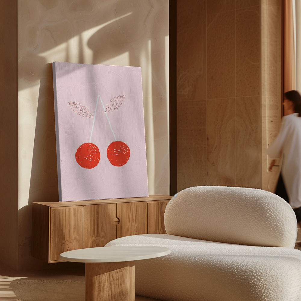 Canvas print - Cherries over cabinet