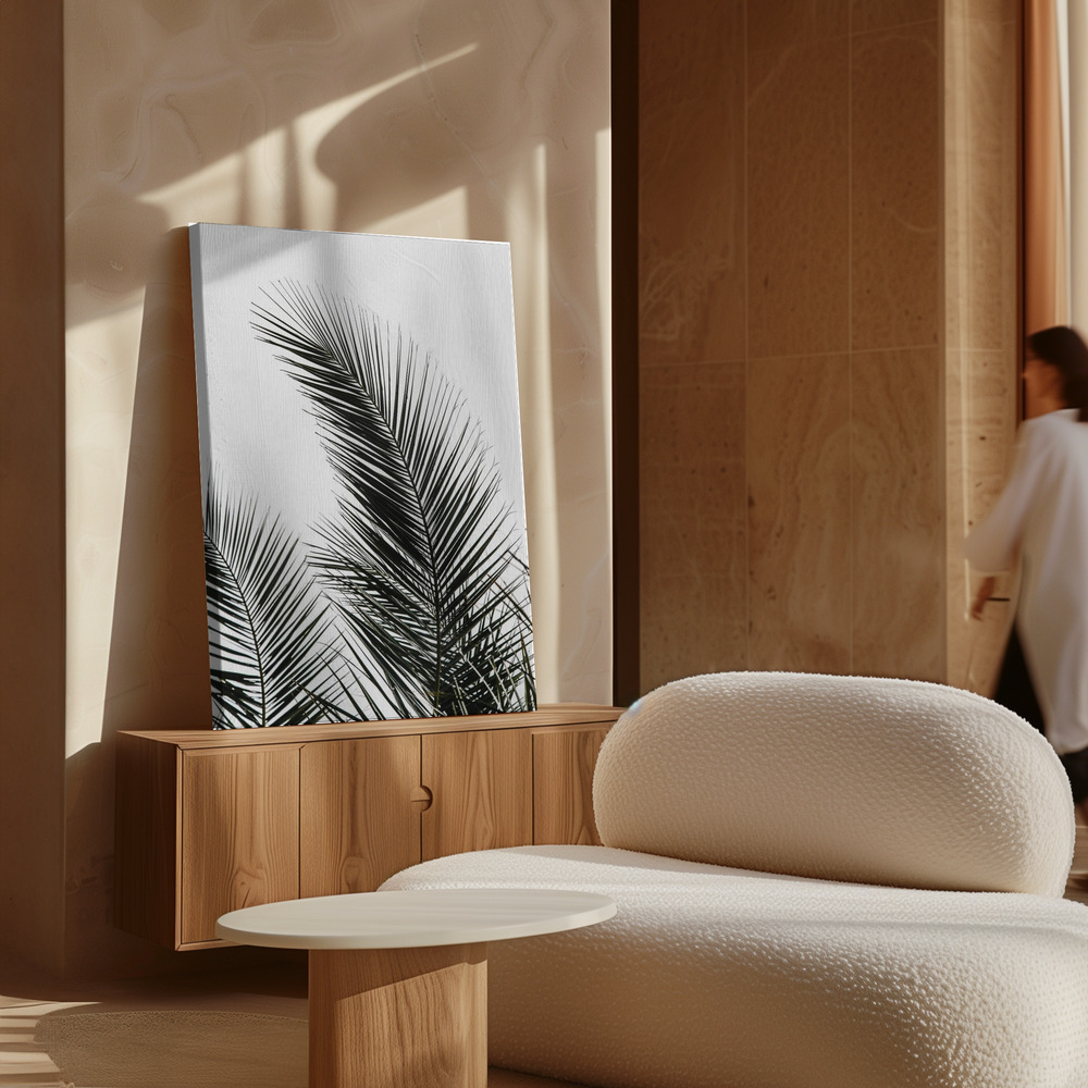 Lærred - Palm Leaves 1 over skab