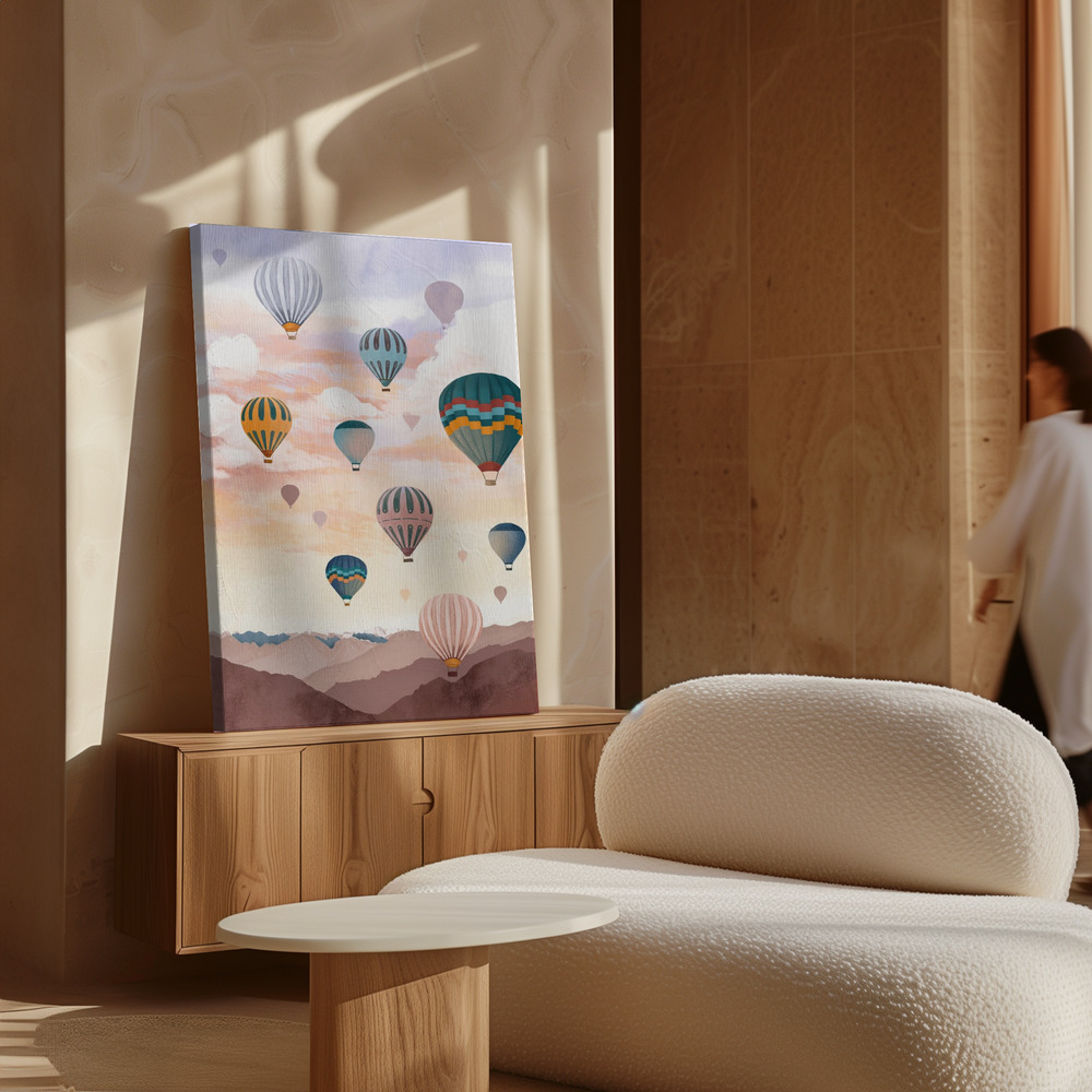 Canvas print - Airballoon Sky over cabinet