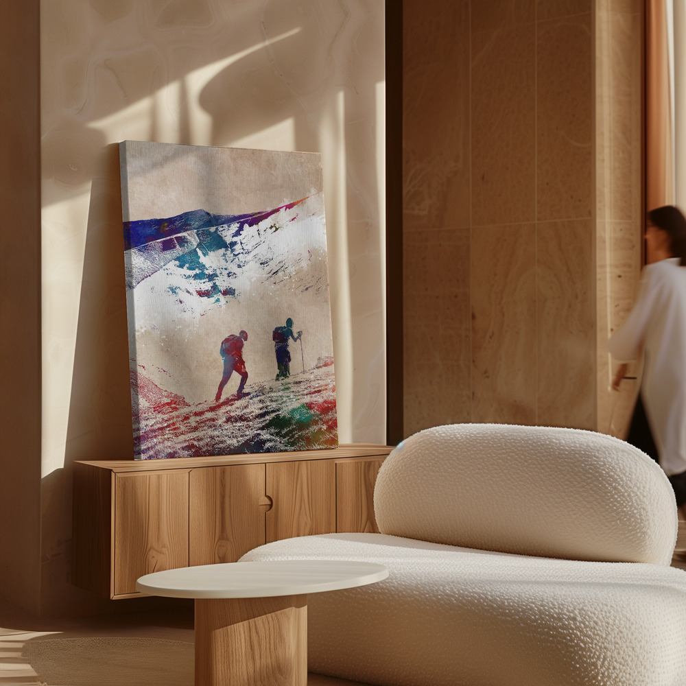 Canvas print - Mountaineers Sport Art 1 over cabinet