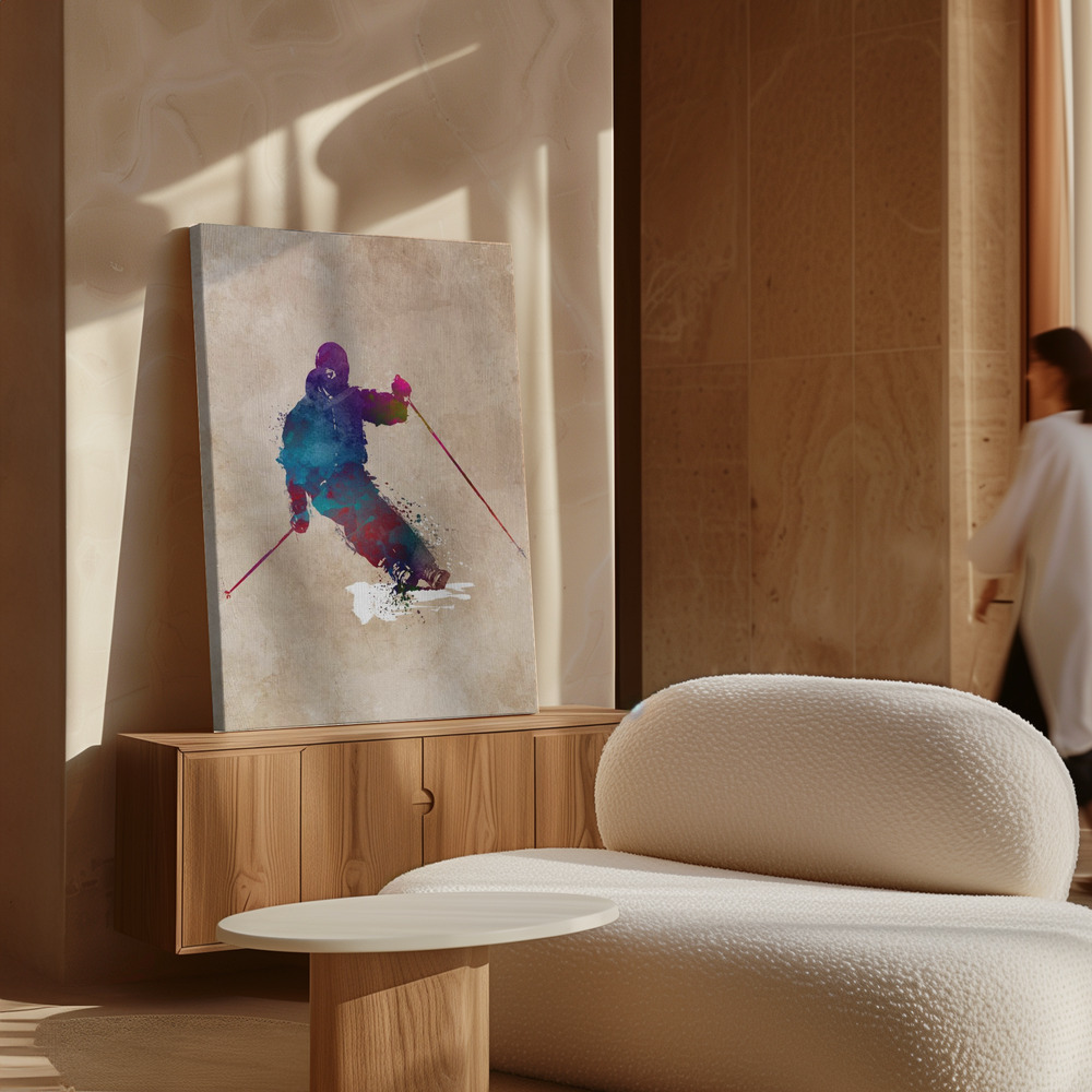 Stampe su tela - Ski Sport Art 1 sopra il mobile