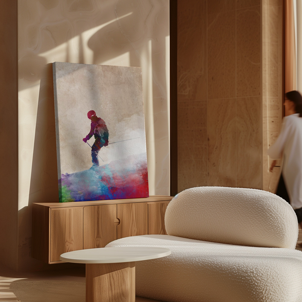 Canvastavla Ski Sport Art 2 - Tavla över skåp