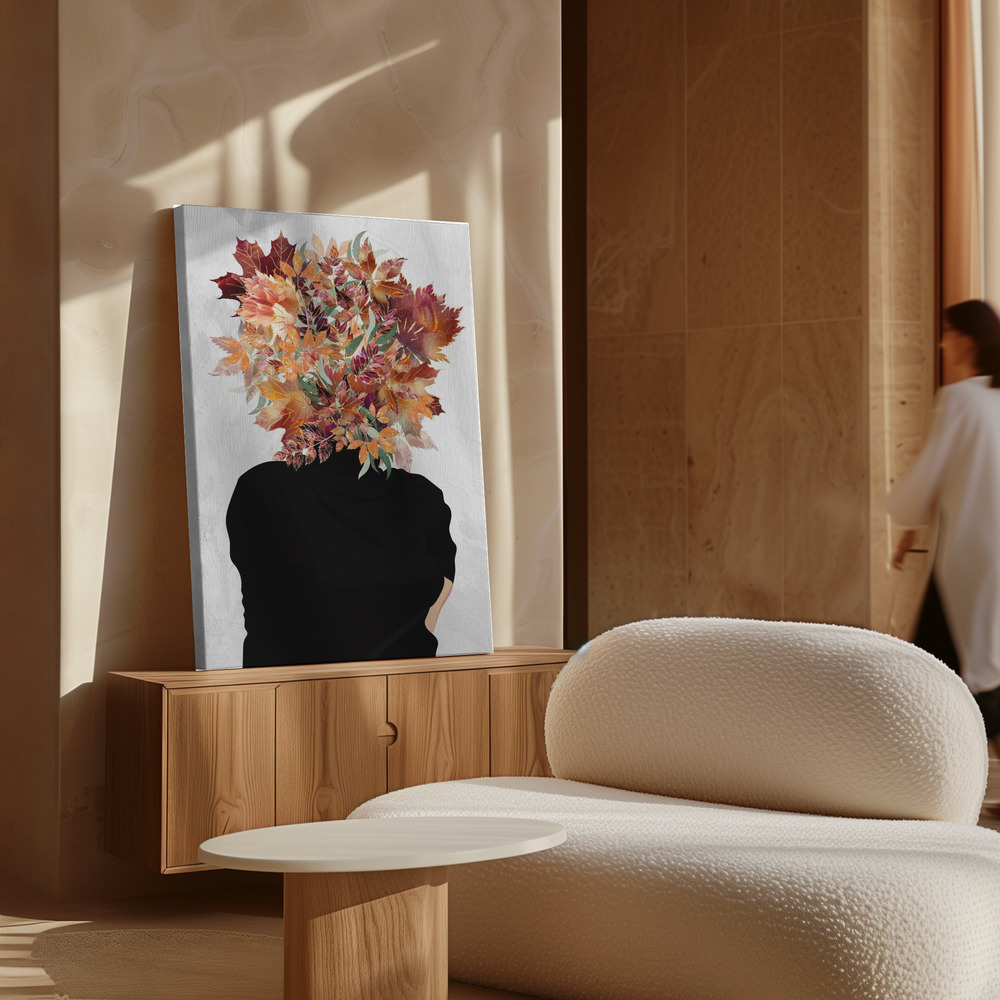 Canvas print - Autumn Face - Marilyn Monroe over cabinet