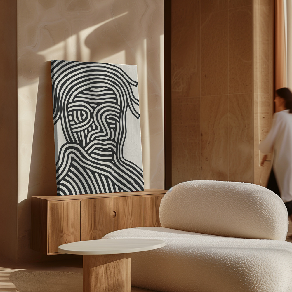 Canvas schilderi - Stripe Portrait boven kast