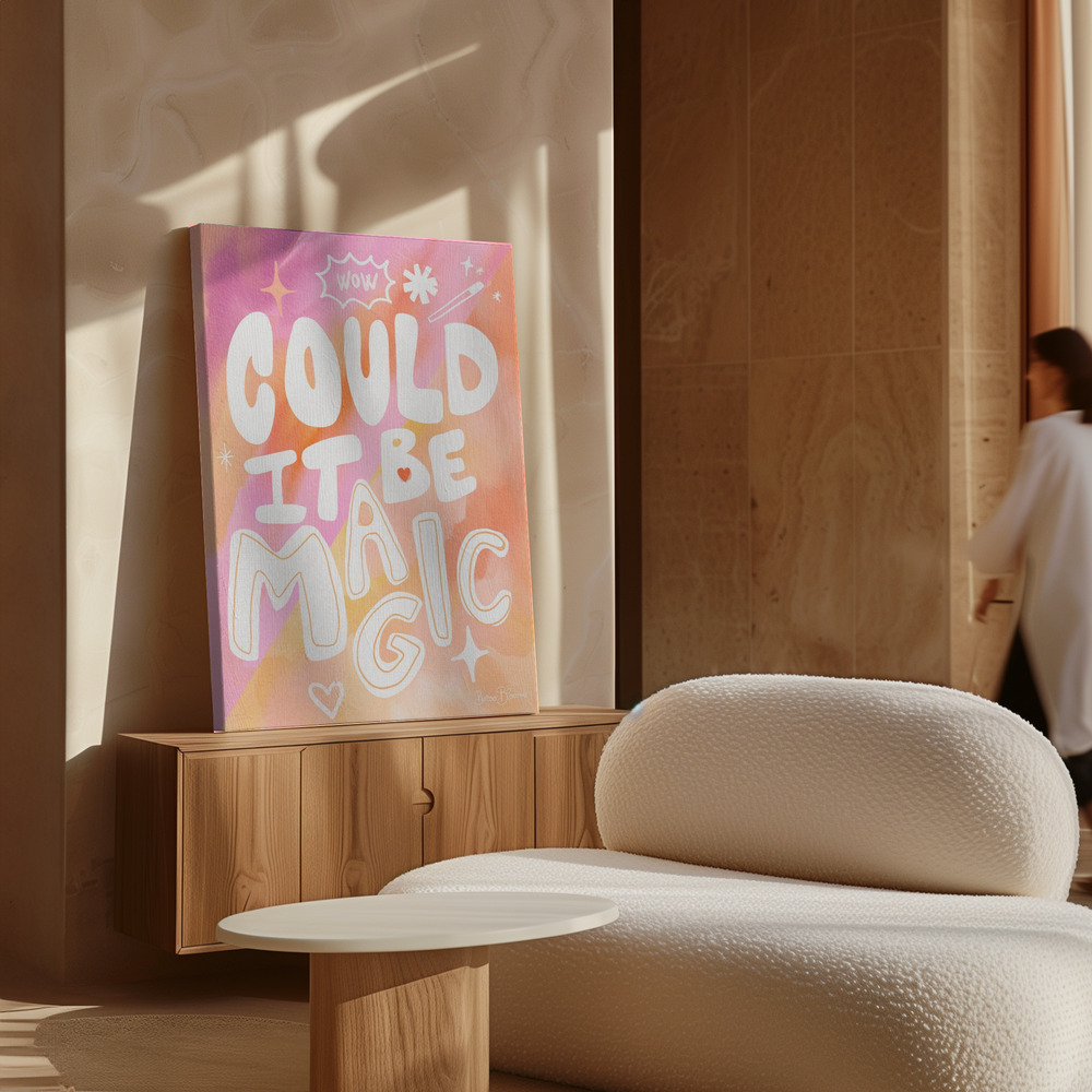 Canvas schilderi - Could it Be Magic - Peach Pink boven kast