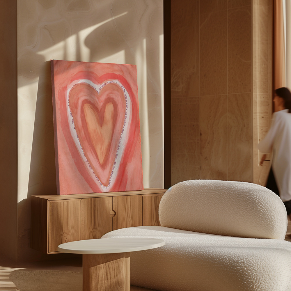 Canvas print - All You Need Is Love over cabinet