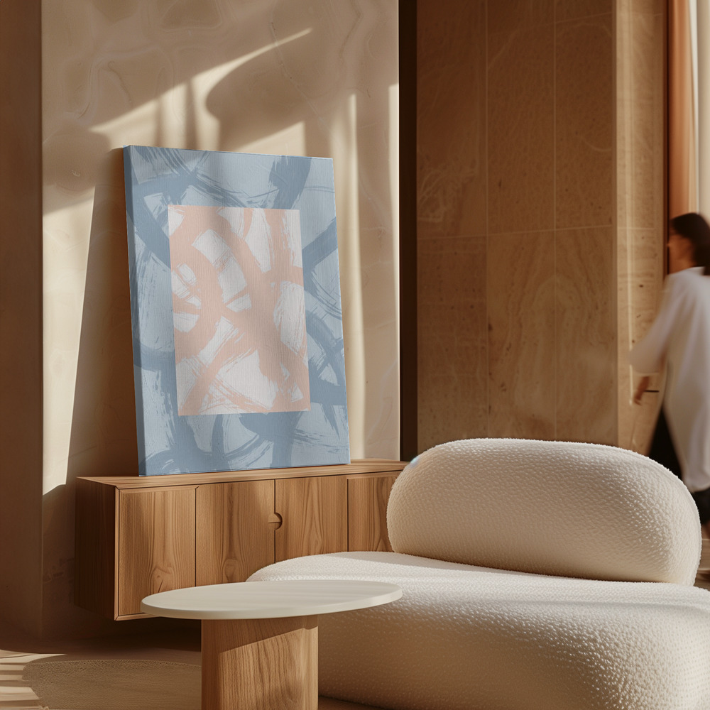 Leinwandbild - Abstract Brush Strokes 98A über Schrank