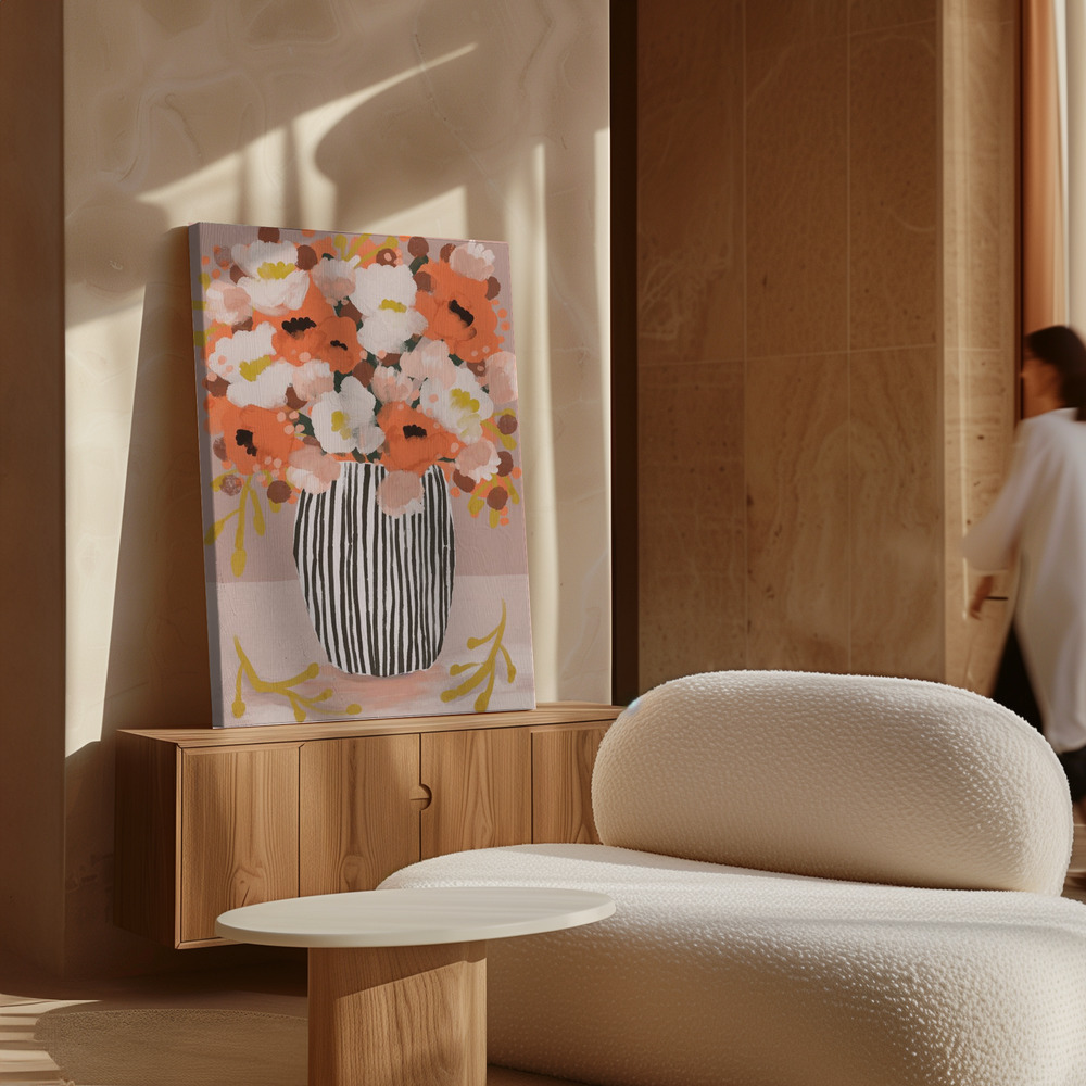 Stampe su tela - Pastel flowe rimpression no 10 sopra il mobile