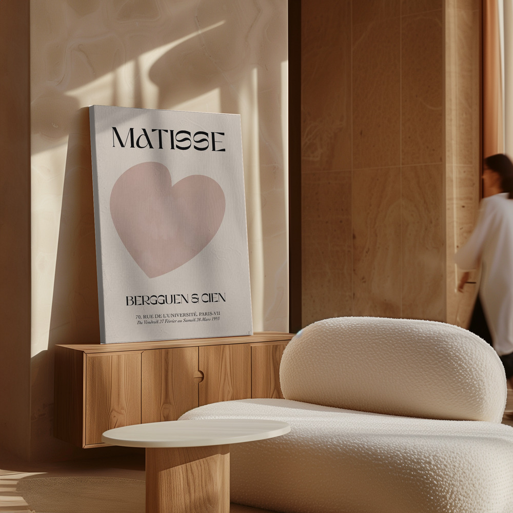 Canvas print - Beige Heart over cabinet
