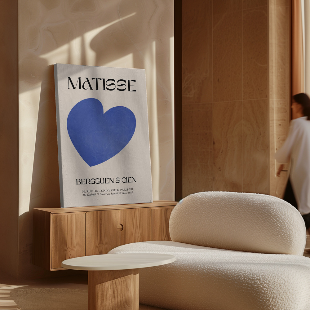 Canvas print - Blue Heart over cabinet