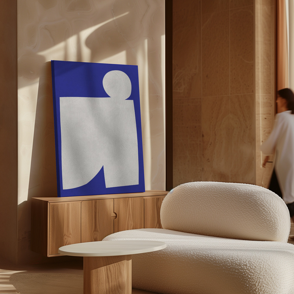 Canvas print - Blue and white art 2 over cabinet