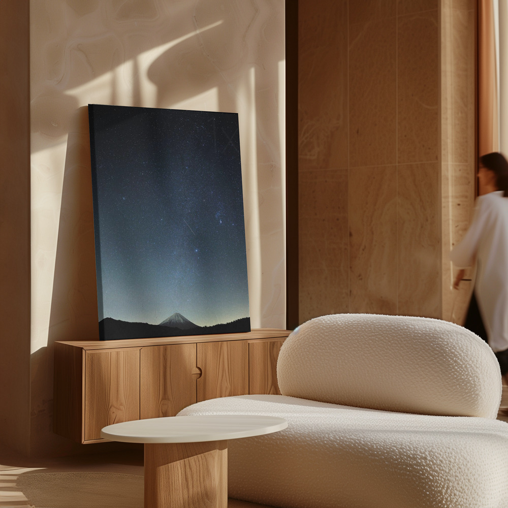 Canvas print - Meteor night over cabinet