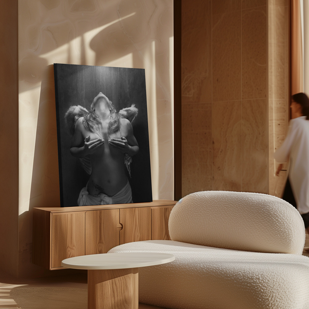 Canvas print - Fallen angel over cabinet