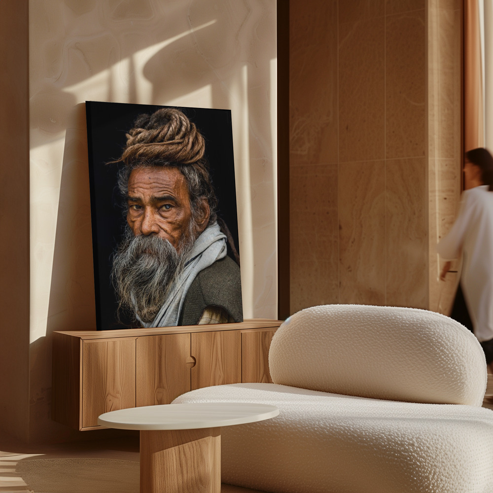 Canvas print - Portrait of a Sadhu... over cabinet