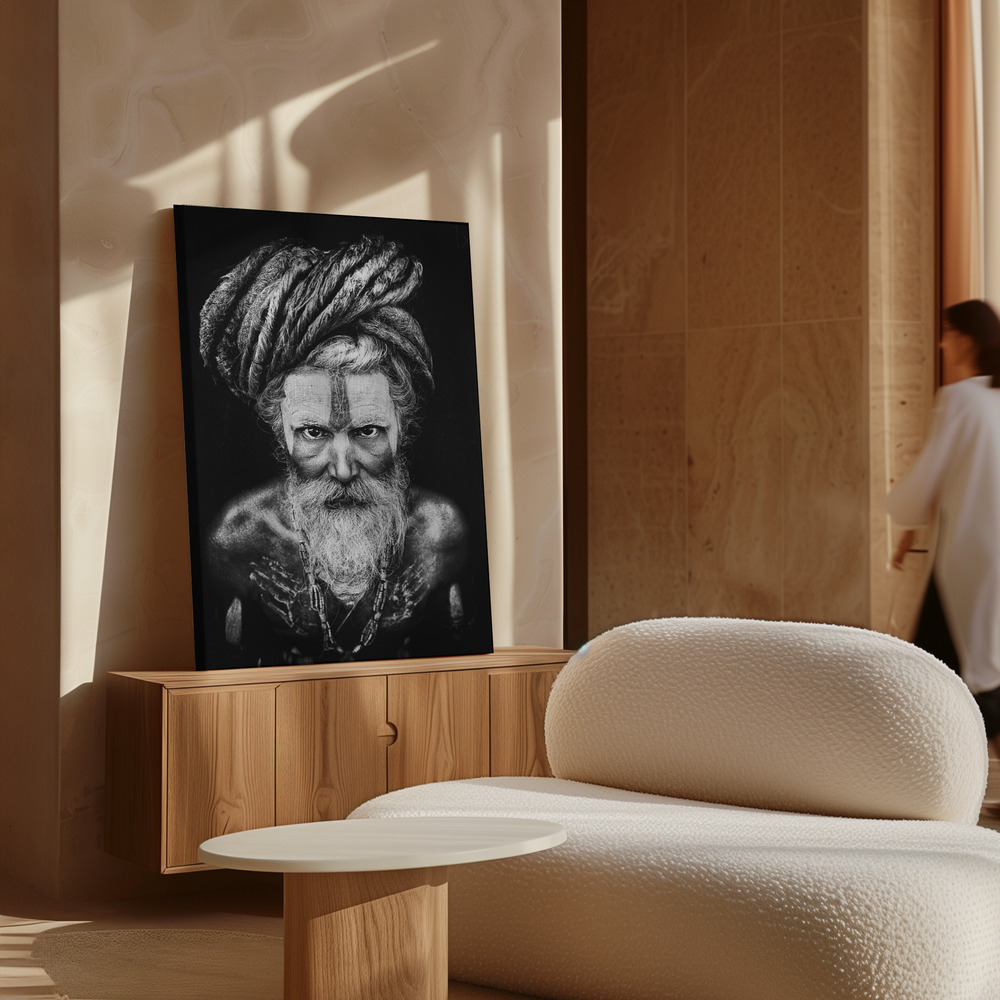 Canvas print - Face The Sadhu over cabinet