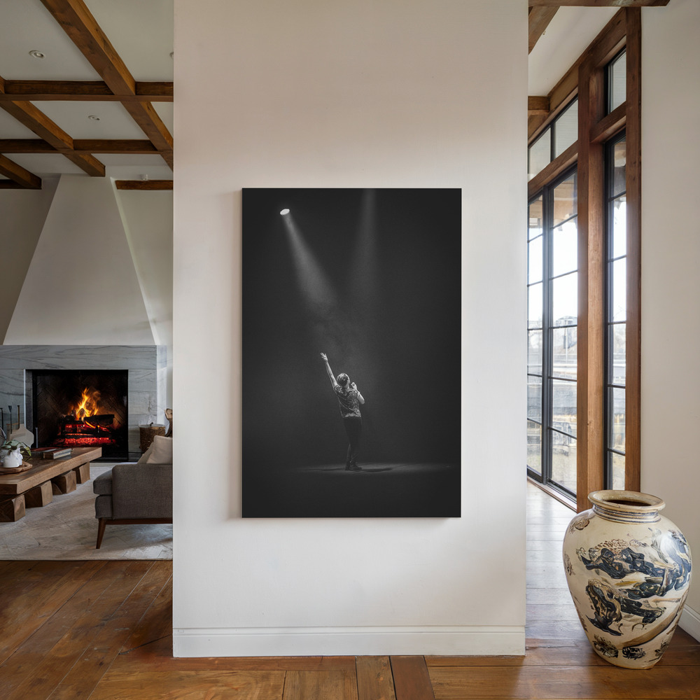 Canvas print - Shine on me by the fireplace