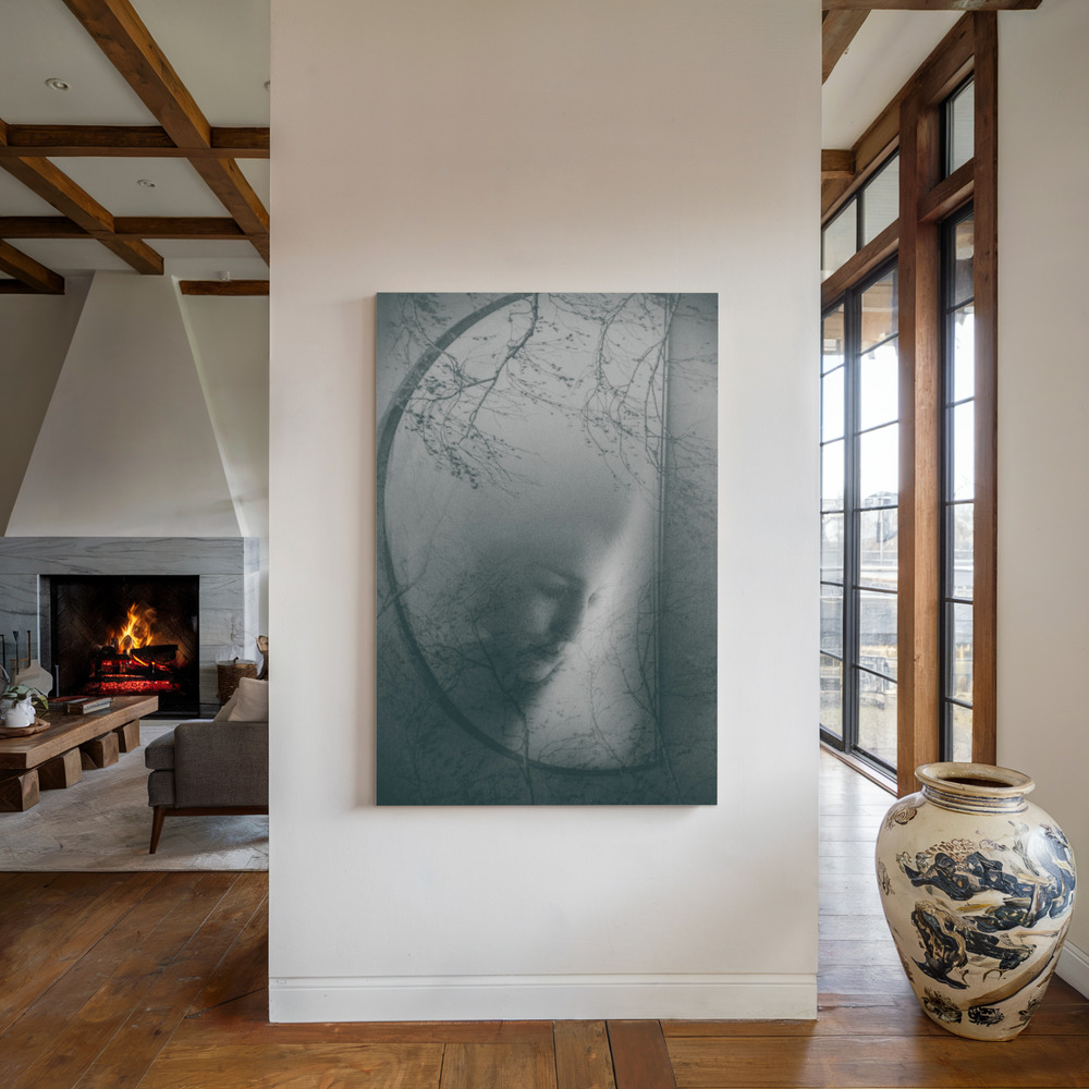 Canvas print - Melancholy by the fireplace