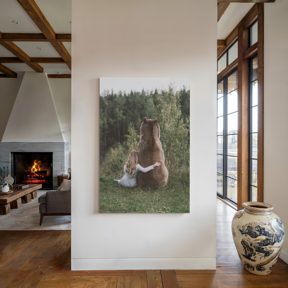 Canvas schilderi - Untitled bij de open haard