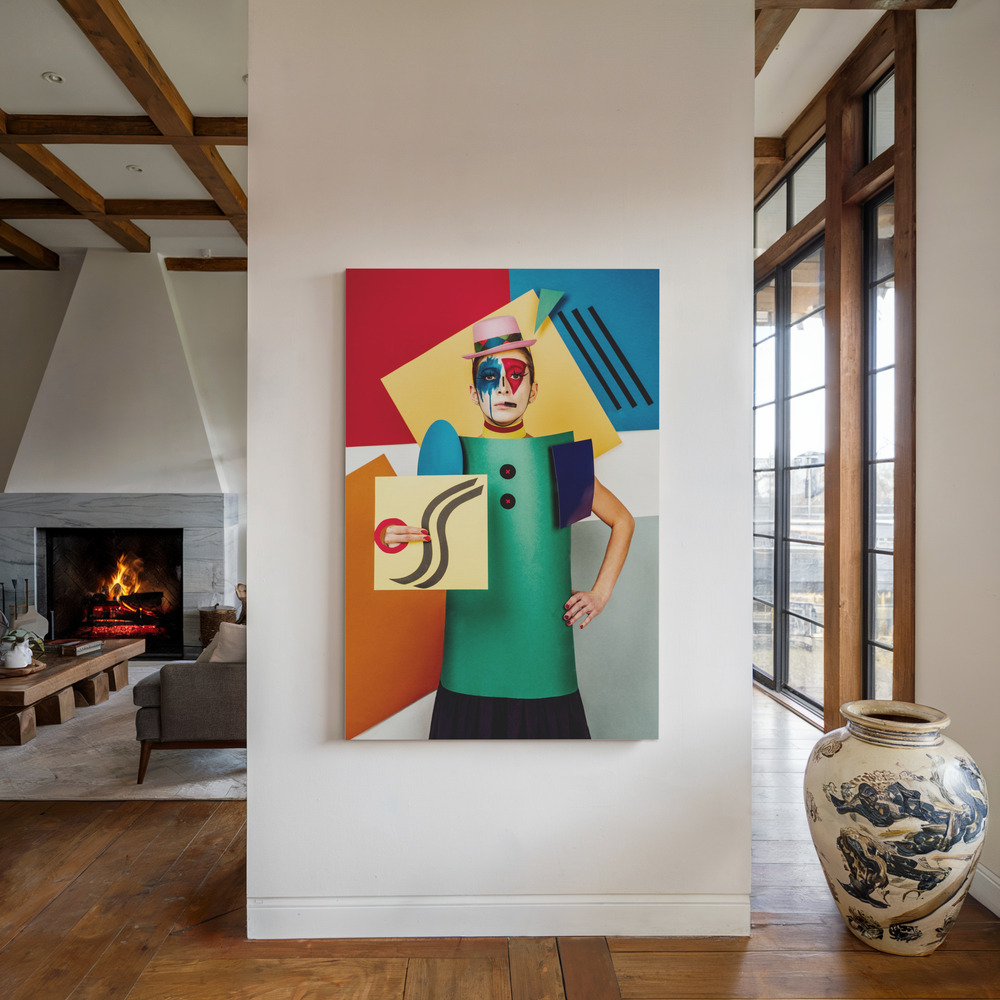 Leinwandbild - Suprematist portrait of Lena Naymkina am Kamin