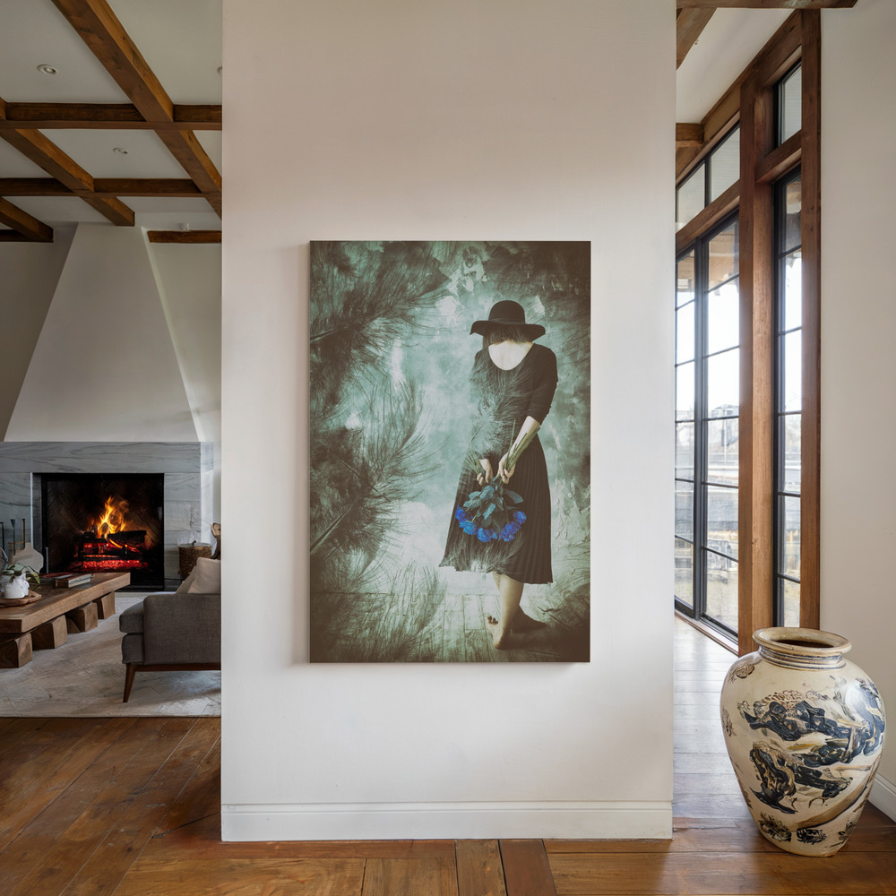 Canvas print - Feathers by the fireplace