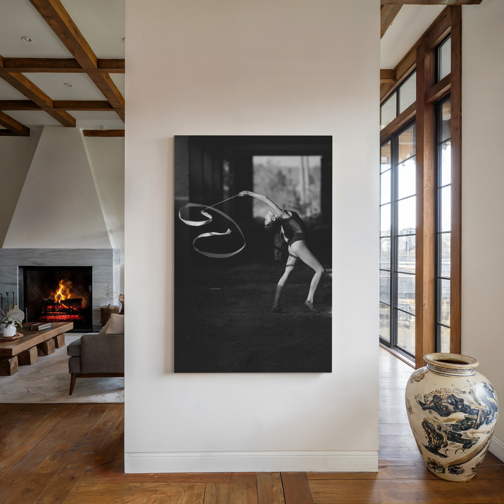 Canvas print - Dance [Radka] by the fireplace
