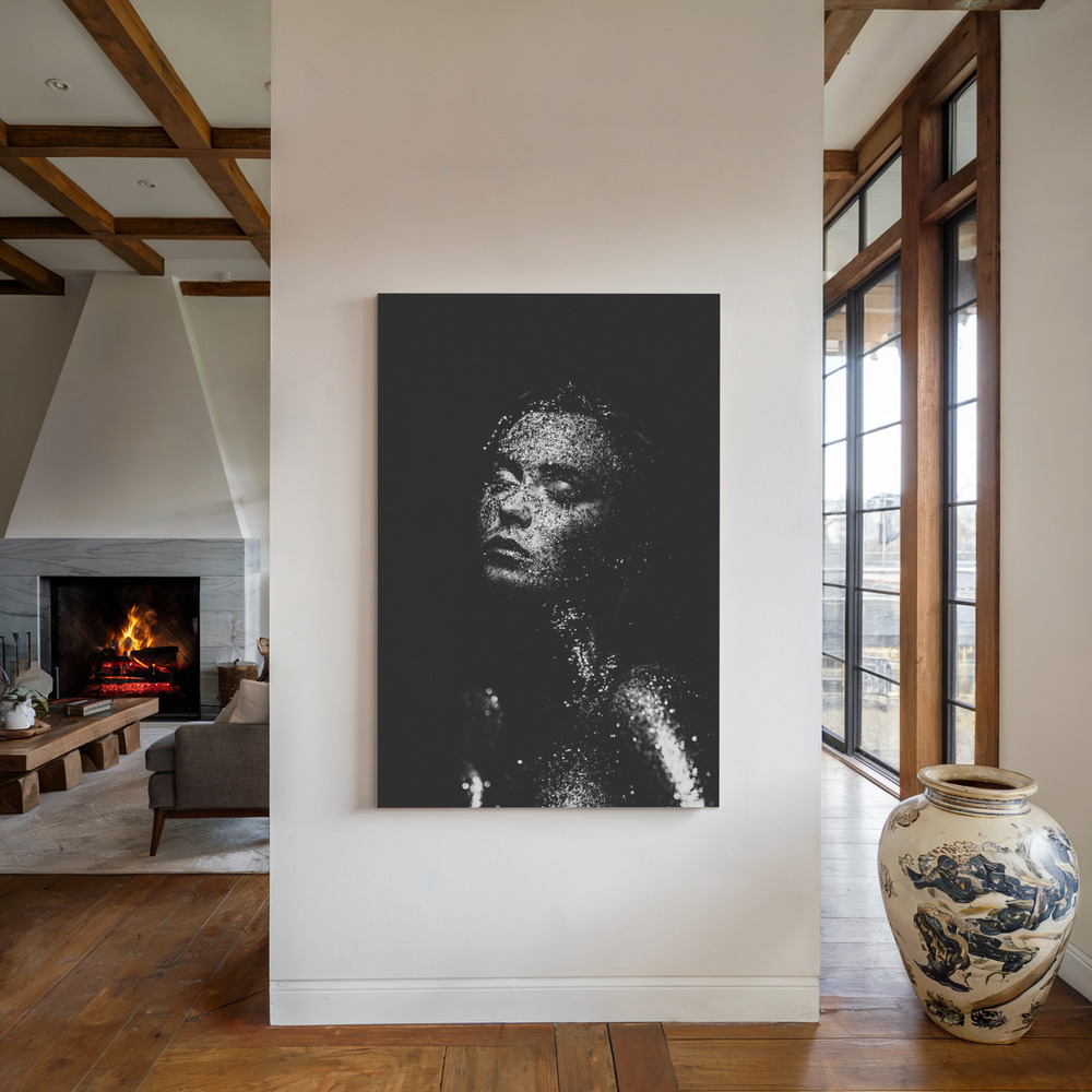 Canvas print - Untitled by the fireplace