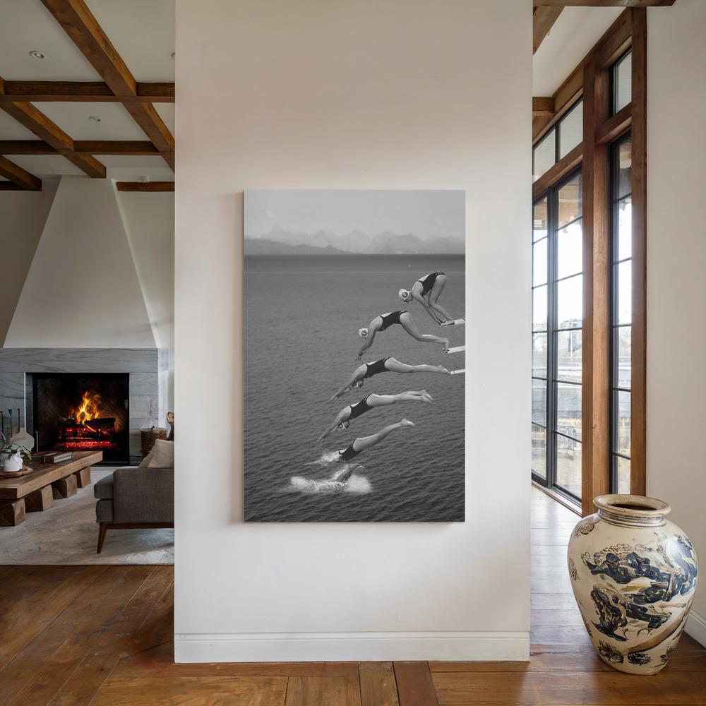 Lienzo - The beauty of diving junto a la chimenea