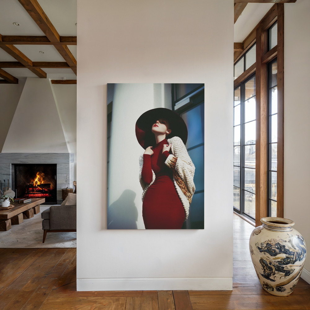 Lienzo - Elegance is when the inside is as beautiful as outside junto a la chimenea
