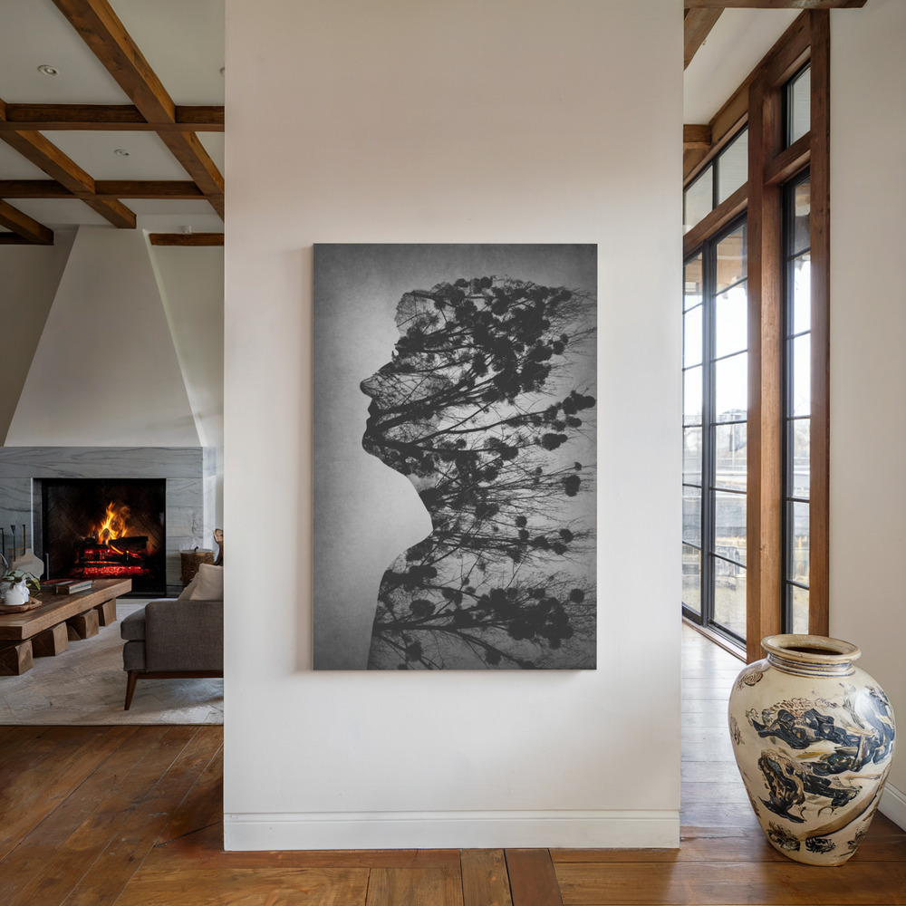 Canvas print - Essence of life by the fireplace