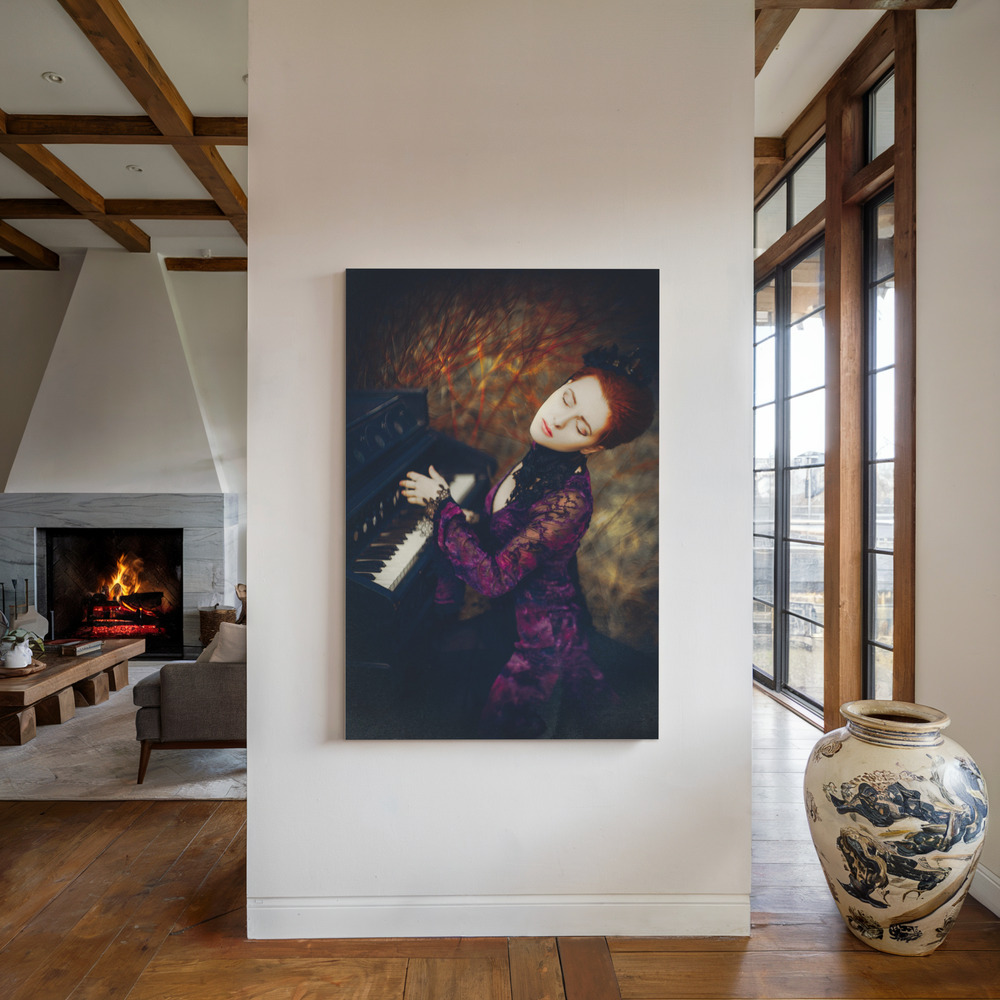 Lienzo - Gone with the Music junto a la chimenea