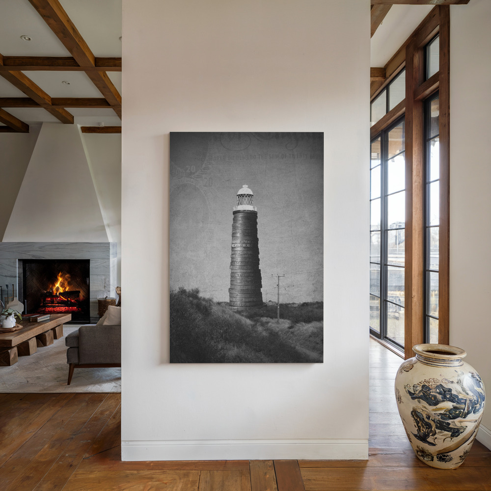 Canvas print - Light after Dark by the fireplace