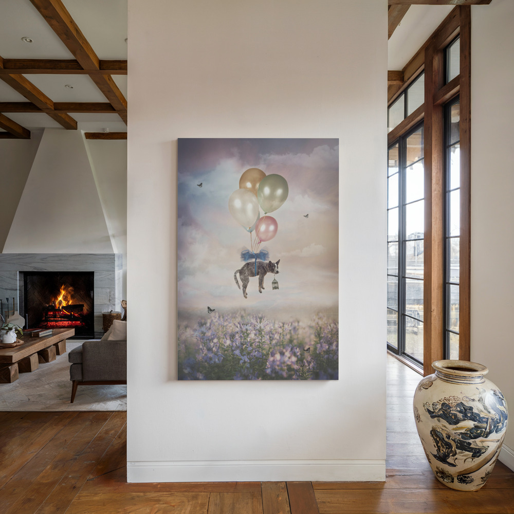 Lienzo - Whiskers' Whimsical Journey junto a la chimenea