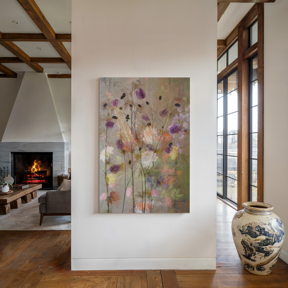 Canvas taulu - Painterly flowers takan ääressä
