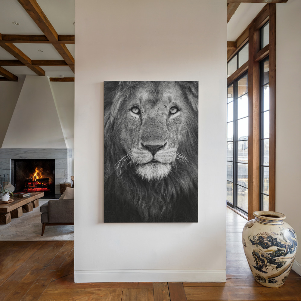 Canvas print - Royal portrait by the fireplace