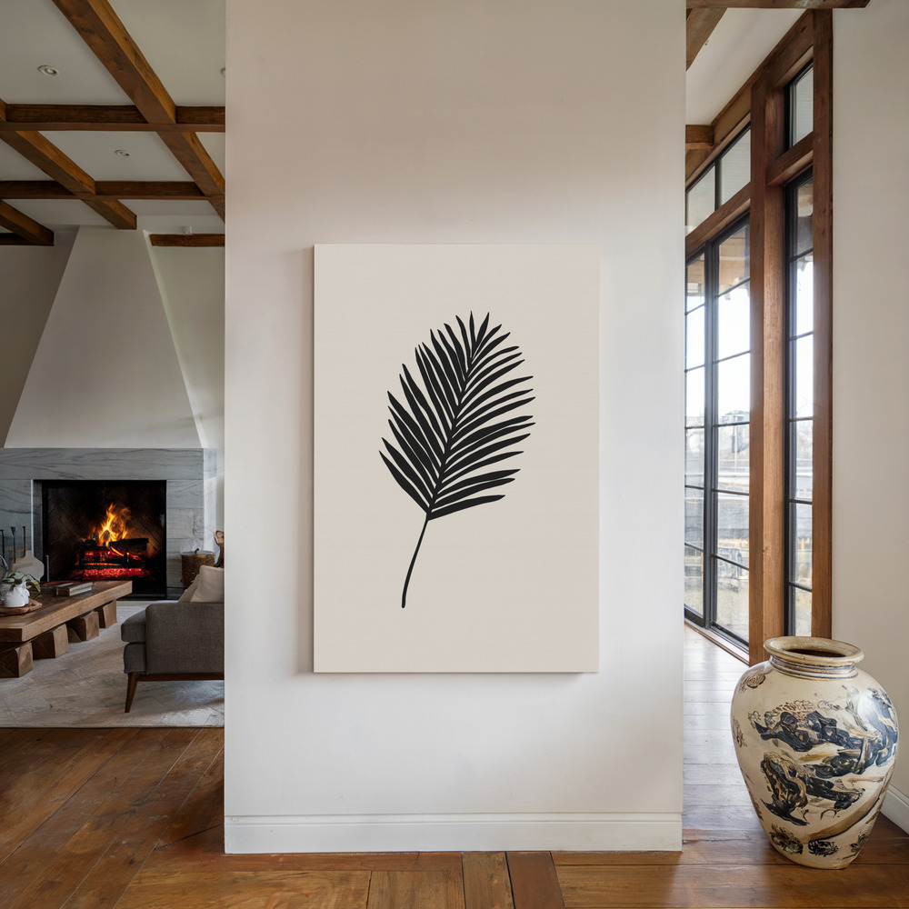Lærred - Black Palm ved pejsen