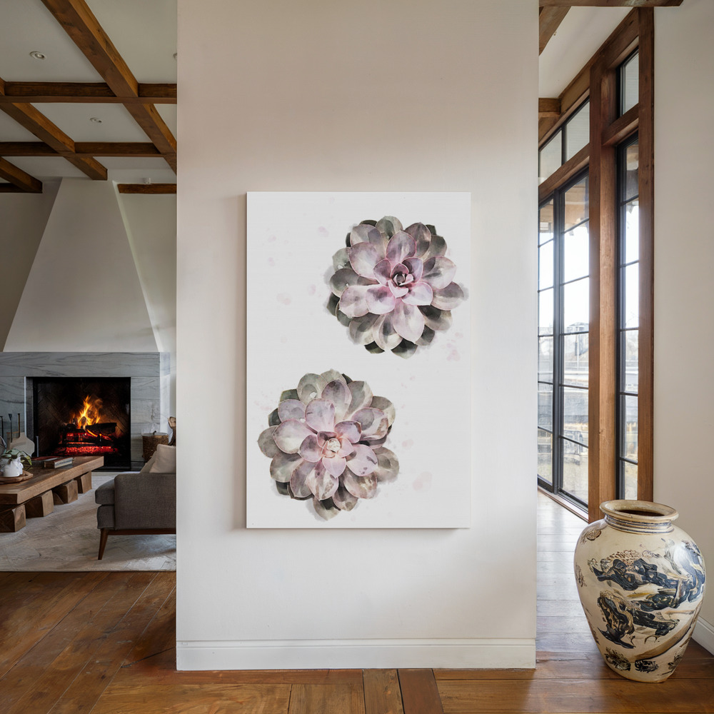 Canvas print - Succulent 02 by the fireplace