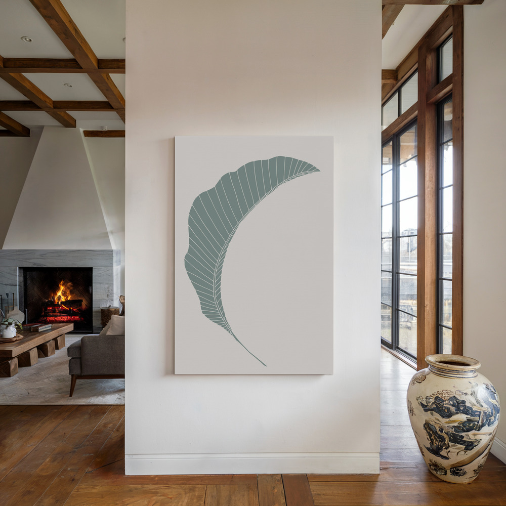Canvas print - Banana Leaf Green by the fireplace