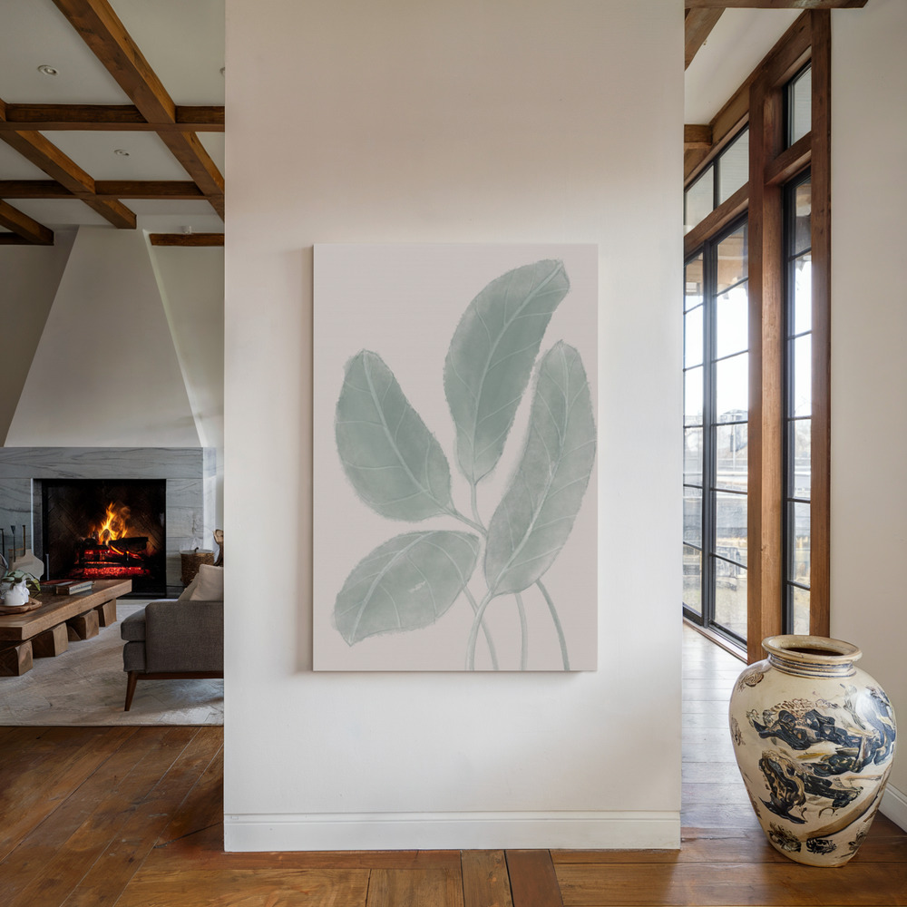 Stampe su tela - Leaves Watercolor accanto al camino