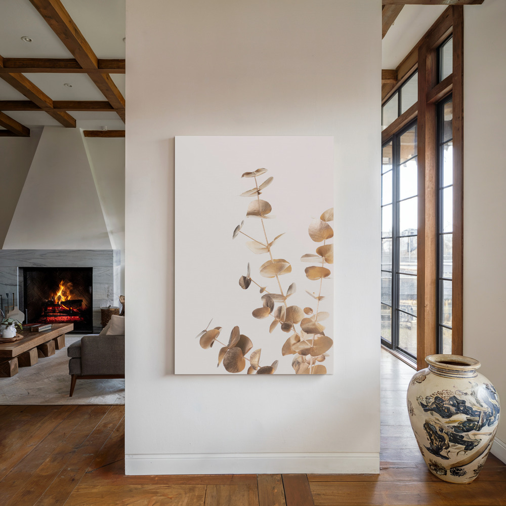 Canvas print - Eucalyptus Gold No 05 by the fireplace